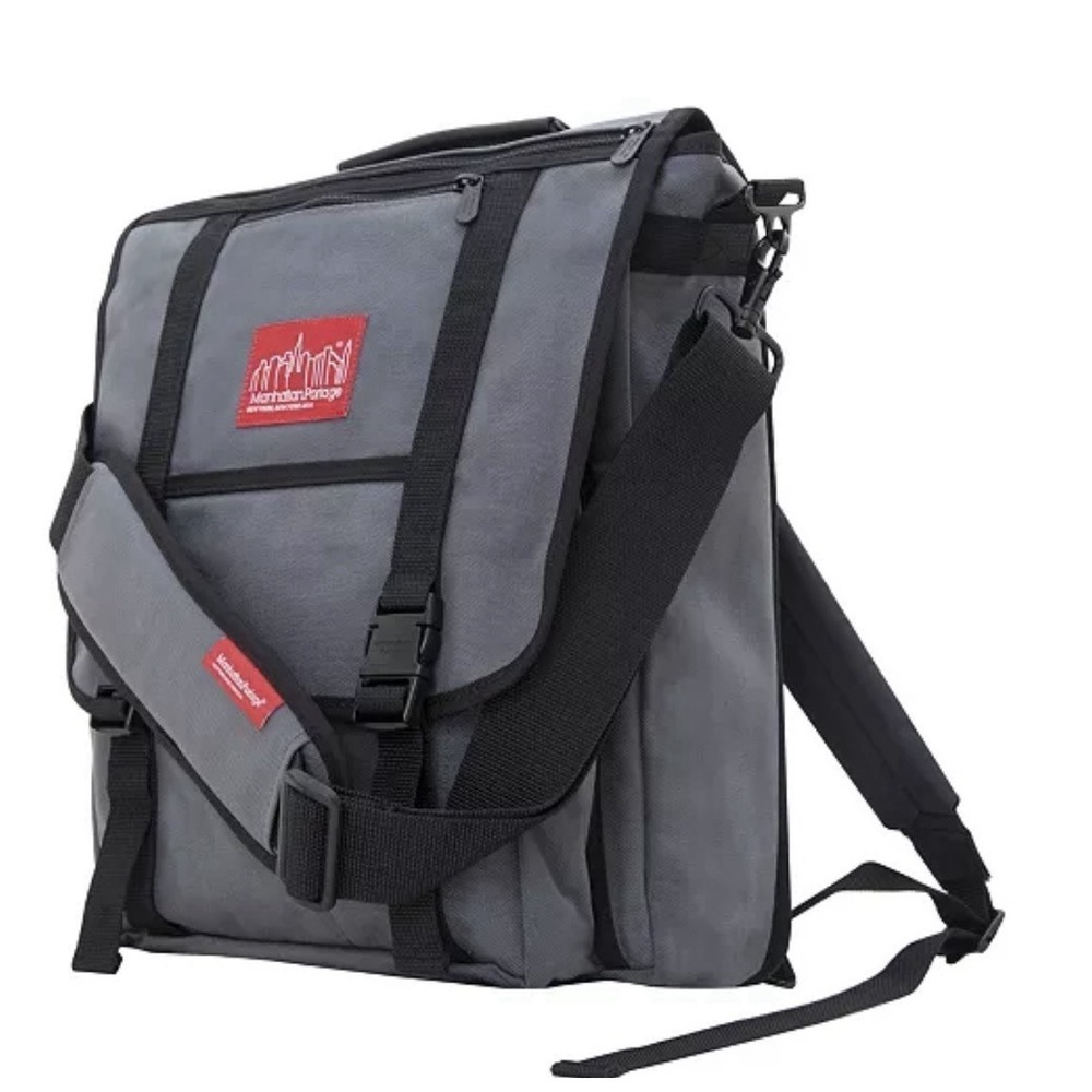 Manhattan Portage Commuter Laptop Bag Messenger Backpack Brief Gray Travel City